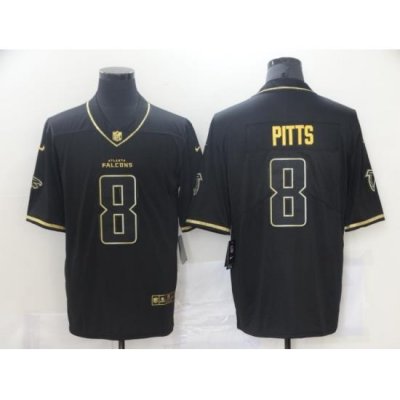 Nike Atlanta Falcons 8 Kyle Pitts Black Gold Vapor Untouchable Limited Jersey