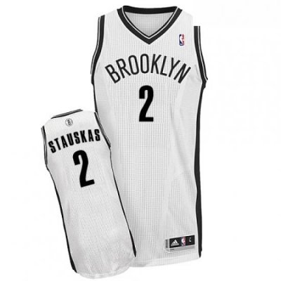 Womens Adidas Brooklyn Nets 2 Nik Stauskas Authentic White Home NBA Jersey