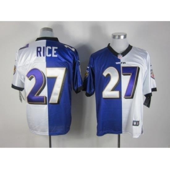 Nike Baltimore Ravens 27 Ray Rice Purple-White Elite Split NFL Jersey