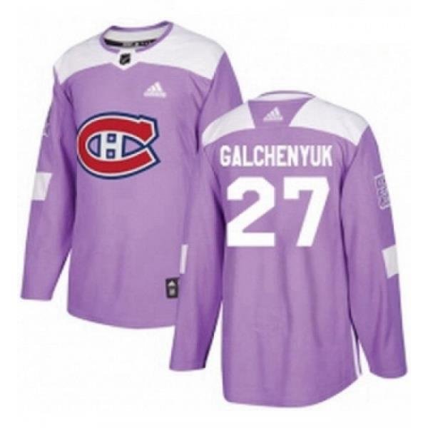 Youth Adidas Montreal Canadiens 27 Alex Galchenyuk Authentic Purple Fights Cancer Practice NHL Jersey