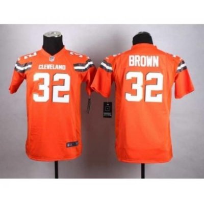 nike youth nfl jerseys cleveland browns 32 brown orange[nike][new style]