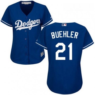 Womens Majestic Los Angeles Dodgers 21 Walker Buehler Authentic Royal Blue MLB Jersey