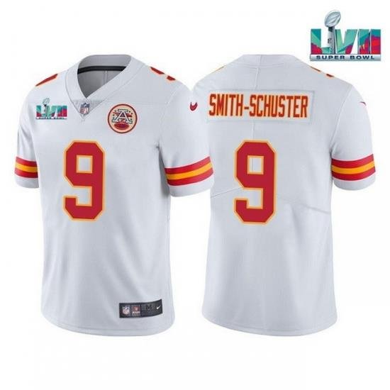 Men Women Youth Toddler Kansas City Chiefs 9 JuJu Smith Schuster White Super Bowl LVII Patch Vapor Untouchable Limited Stitched Jersey