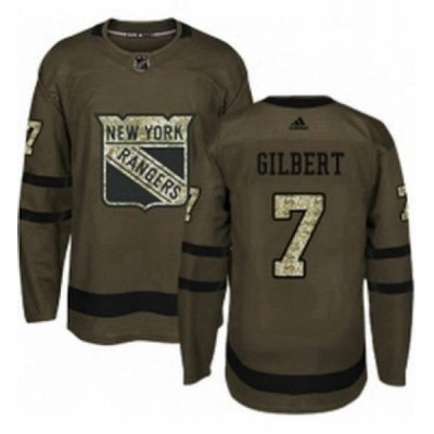 Mens Adidas New York Rangers 7 Rod Gilbert Premier Green Salute to Service NHL Jersey