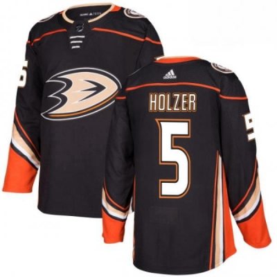 Mens Adidas Anaheim Ducks 5 Korbinian Holzer Premier Black Home NHL Jersey