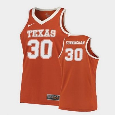 Texas Longhorns Brock Cunningham Orange Road Men'S Jersey