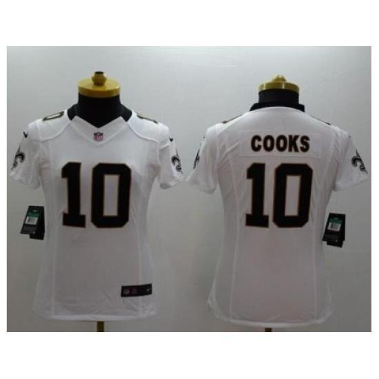 Women's Nike New Orleans Saints #10 Brandin Cooks White Stitched NFL Limited Jersey