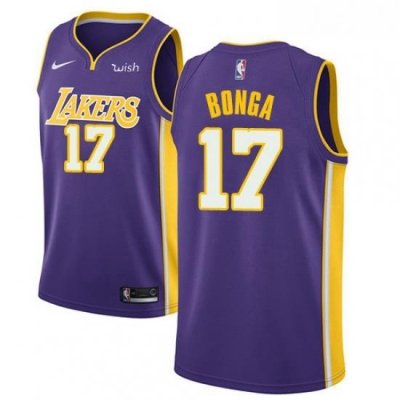 Youth Nike Los Angeles Lakers 17 Isaac Bonga Swingman Purple NBA Jersey Statement Edition