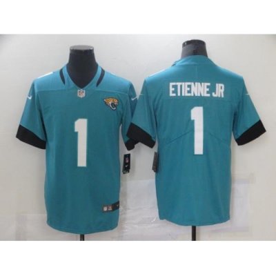 Men Jacksonville Jaguars 1 Travis Etienne Jr Blue 2021 Vapor Untouchable Stitched NFL Nike Limited Jersey