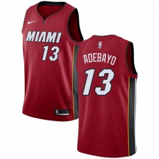 Mens Nike Miami Heat 13 Edrice Adebayo Authentic Red NBA Jersey Statement Edition