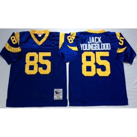 Men Los Angeles Rams 85 Jack Youngblood Blue M&N Throwback Jersey