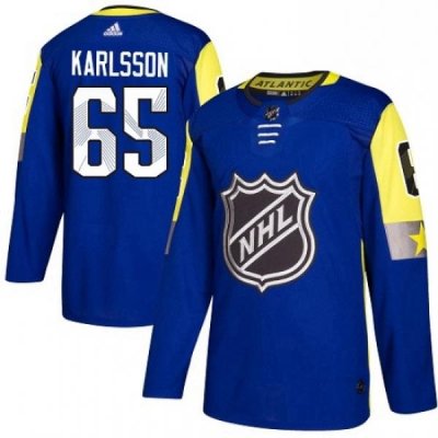 Mens Adidas Ottawa Senators 65 Erik Karlsson Authentic Royal Blue 2018 All Star Atlantic Division NHL Jersey