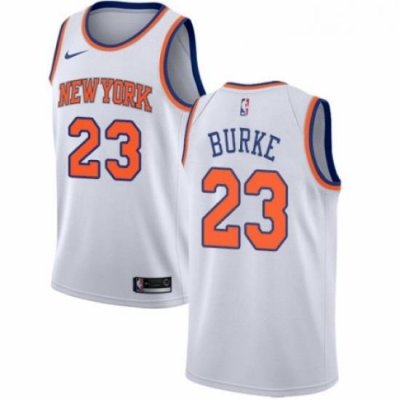 Mens Nike New York Knicks 23 Trey Burke Swingman White NBA Jersey Association Edition