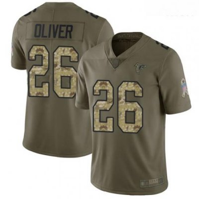 Falcons 26 Isaiah Oliver Olive Camo Men Stitched Football Limited 2017 Salute To Service Jersey