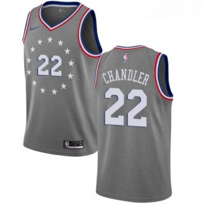 Youth Nike Philadelphia 76ers 22 Wilson Chandler Swingman Gray NBA Jersey City Edition