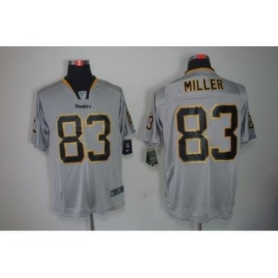 Nike Pittsburgh Steelers 83 Heath Miller Grey Elite Lights Out NFL Jersey