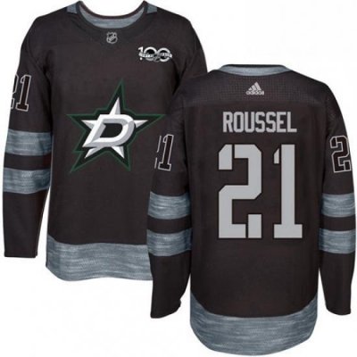 Mens Adidas Dallas Stars 21 Antoine Roussel Premier Black 1917 2017 100th Anniversary NHL Jersey