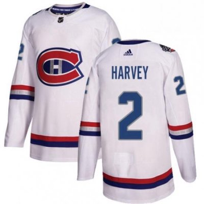 Mens Adidas Montreal Canadiens 2 Doug Harvey Authentic White 2017 100 Classic NHL Jersey