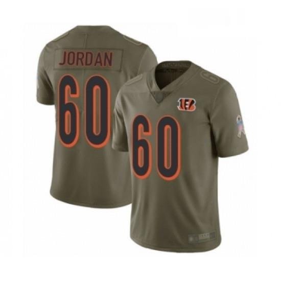 Mens Cincinnati Bengals 60 Michael Jordan Limited Olive 2017 Salute to Service Football Jersey