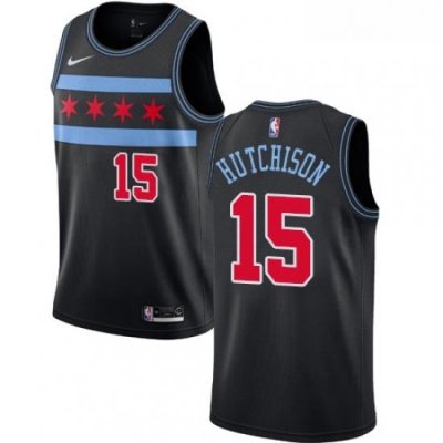 Womens Nike Chicago Bulls 15 Chandler Hutchison Swingman Black NBA Jersey City Edition