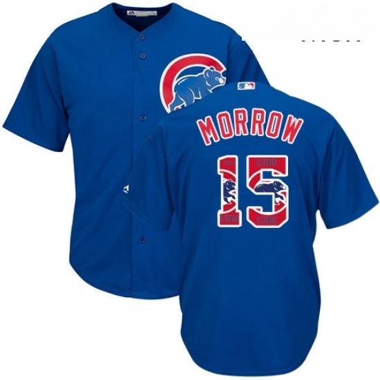 Mens Majestic Chicago Cubs 15 Brandon Morrow Authentic Royal Blue Team Logo Fashion Cool Base MLB Jersey