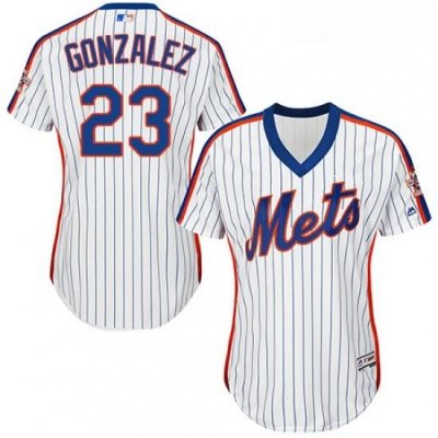 Womens Majestic New York Mets 23 Adrian Gonzalez Authentic White Alternate Cool Base MLB Jersey