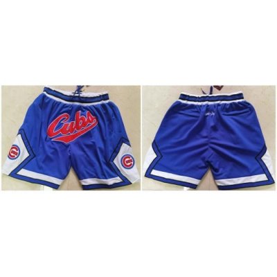 Men Chicago Cubs Team Logo Royal Just Don Pocket Baseball Shorts