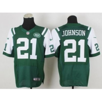 Nike New York Jets 21 Chris Johnson Green Elite NFL Jersey