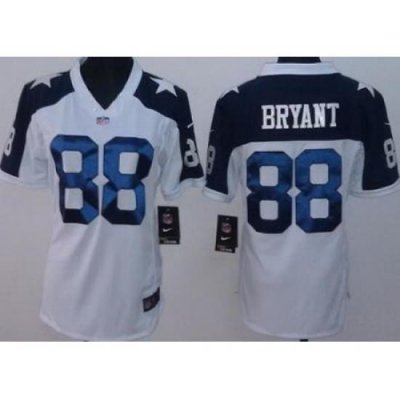 Women Nike Dallas CoWboys 88 Dez Bryant White Thanksgivings LIMITED NFL Jerseys