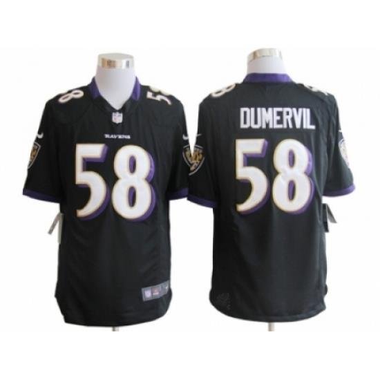 Nike Baltimore Ravens 58 Elvis Dumervil Black Limited NFL Jersey