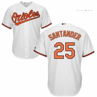 Mens Majestic Baltimore Orioles 25 Anthony Santander Replica White Home Cool Base MLB Jersey