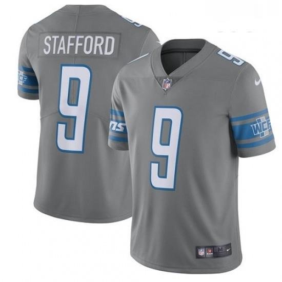 Youth Nike Detroit Lions 9 MattheW Stafford Limited Steel Rush Vapor Untouchable NFL Jersey