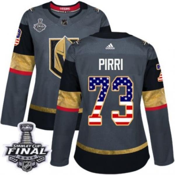 womens brandon pirri vegas golden knights jersey gray adidas 73 nhl 2018 stanley cup final authentic usa flag fashion