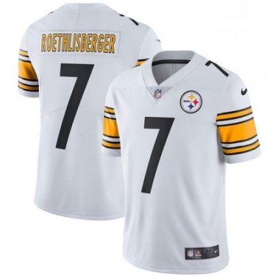 Mens Nike Pittsburgh Steelers 7 Ben Roethlisberger White Vapor Untouchable Limited Player NFL Jersey