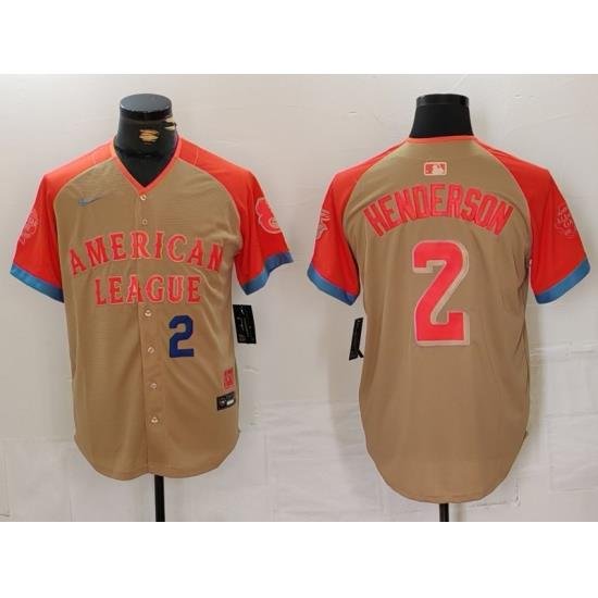 Men American League 2 Gunnar Henderson Cream 2024 All Star Elite Stitched Baseball Jersey 2