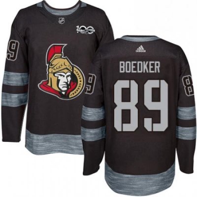 Mens Adidas Ottawa Senators 89 Mikkel Boedker Authentic Black 1917 2017 100th Anniversary NHL Jersey