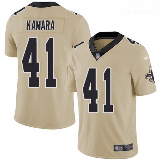 Saints #41 Alvin Kamara Gold Youth Stitched Football Limited Inverted Legend Jersey