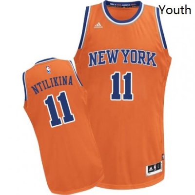 Youth Adidas New York Knicks 11 Frank Ntilikina Swingman Orange Alternate NBA Jersey