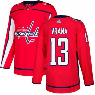 Mens Adidas Washington Capitals 13 Jakub Vrana Premier Red Home NHL Jersey