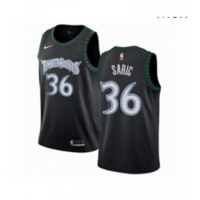 Mens Nike Minnesota Timberwolves 36 Dario Saric Authentic Black Hardwood Classics Jersey