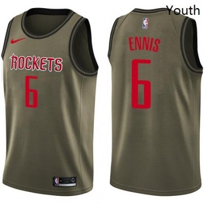 Youth Nike Houston Rockets 6 Tyler Ennis Swingman Green Salute to Service NBA Jersey