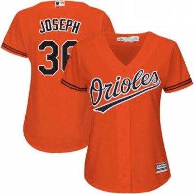 Womens Majestic Baltimore Orioles 36 Caleb Joseph Replica Orange Alternate Cool Base MLB Jersey