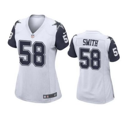 Women Dallas Cowboys 58 Mazi Smith White Stitched Football Game Jersey