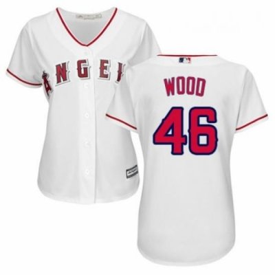 Womens Majestic Los Angeles Angels of Anaheim 46 Blake Wood Authentic White Home Cool Base MLB Jersey