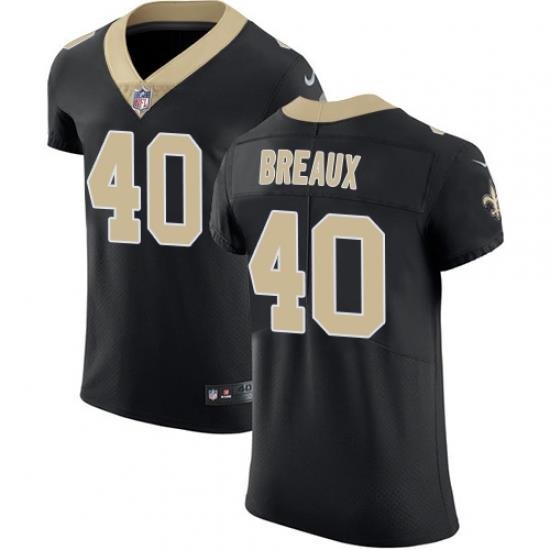 Nike Saints #40 Delvin Breaux Black Team Color Mens Stitched NFL Vapor Untouchable Elite Jersey