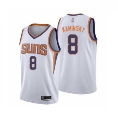 Mens Phoenix Suns 8 Frank Kaminsky Authentic White Basketball Jersey Association Edition