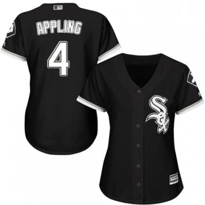 Womens Majestic Chicago White Sox 4 Luke Appling Authentic Black Alternate Home Cool Base MLB Jersey