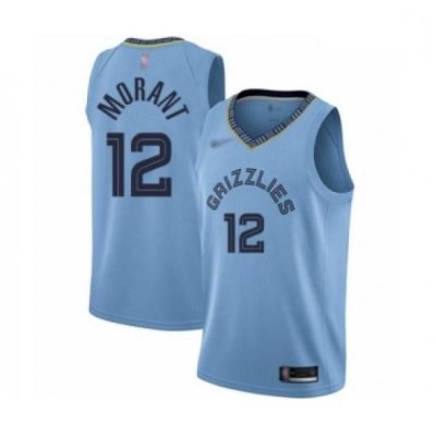 Grizzlies 12 Ja Morant Light Blue Basketball Swingman Statement Edition Jersey