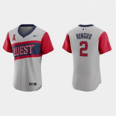 Men Los Angeles Angels 2 Luis Rengifo Men Nike Gray 2021 Little League Classic Authentic MLB Jersey