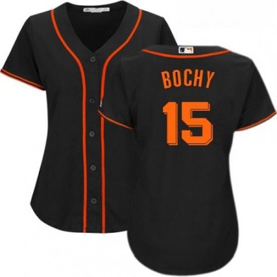 Womens Majestic San Francisco Giants 15 Bruce Bochy Replica Black Alternate Cool Base MLB Jersey